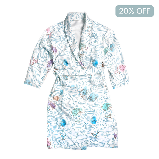 Microfibre Robe - Mermaid Blue