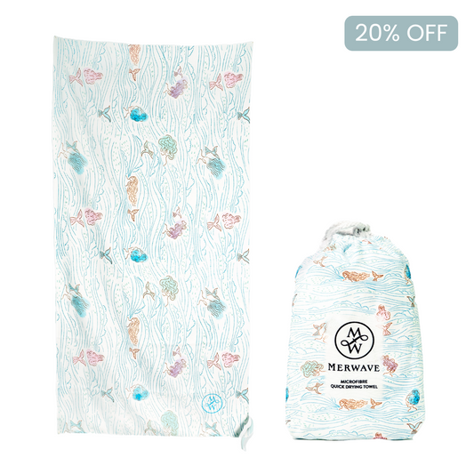 Beach/Bath Microfibre Towel - Mermaid Blue