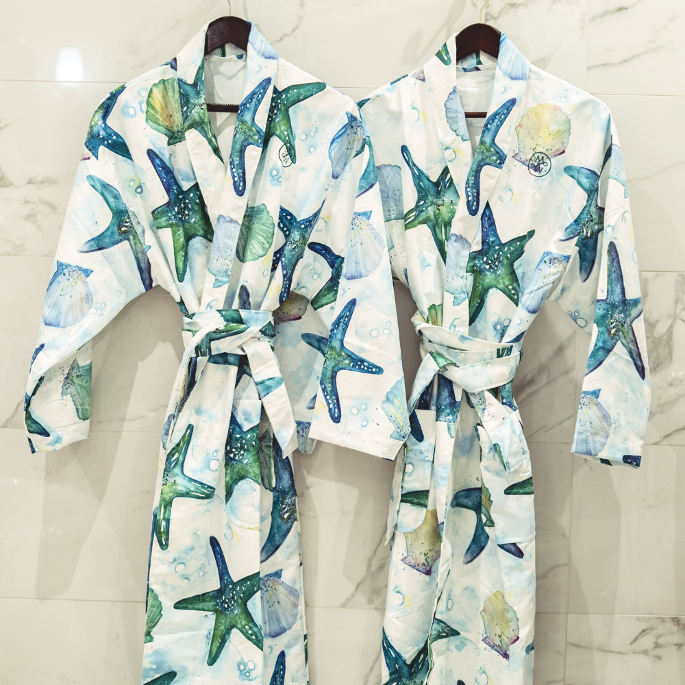 Luxe Bath Robe - Turquoise Tide