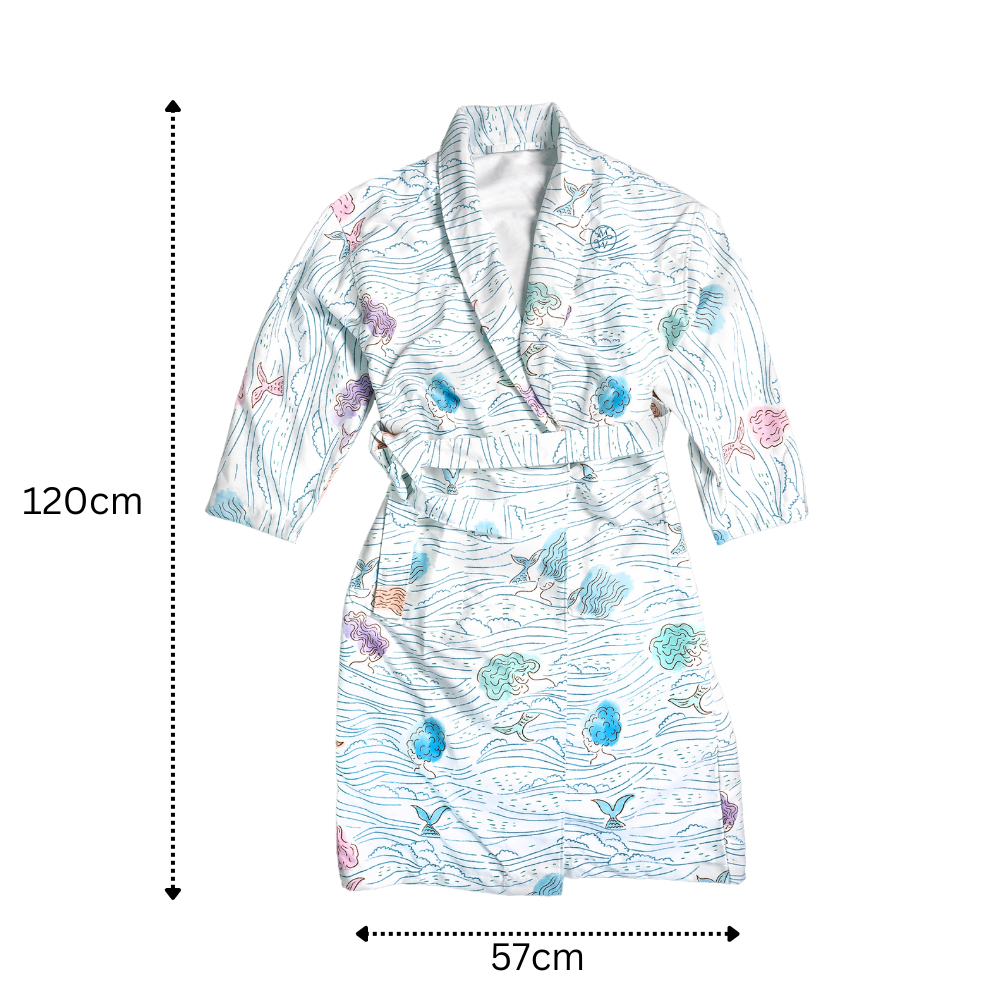 Microfibre Robe - Mermaid Blue