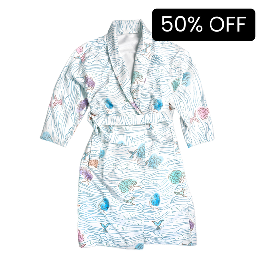 Microfibre Robe - Mermaid Blue