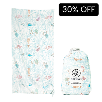 Beach/Bath Microfibre Towel - Mermaid Blue